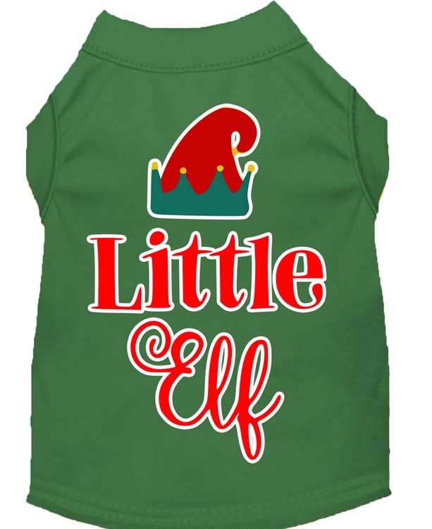 Little Elf Screen Print Dog Shirt Green XXL